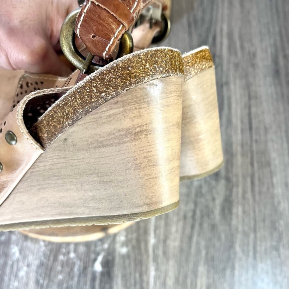 Pikolinos | Benissa Perforated Leather Wedge Peep Toe Sling Back Sandals Size 39 - Picture 10 of 12